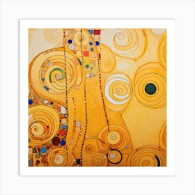 Golden Shapes Art Print