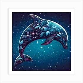 Dolphin In The Night Sky Art Print