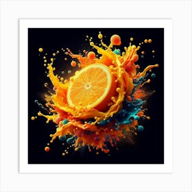 Orange Splash Art Print