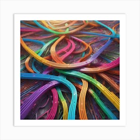 Abstract Colorful Lines Art Print