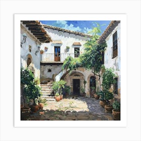 Courtyard In Spain Art Print