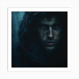 Dark Man In Hood Art Print