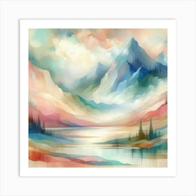 Abstract Mountain Landscape 3 Art Print