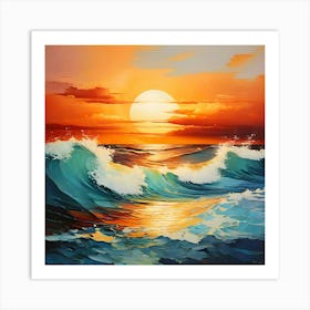 Sunset Over The Ocean 15 Art Print