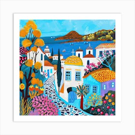 Kids Travel Illustration Greece 2 Art Print