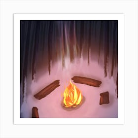 Comfort by fire Art Print