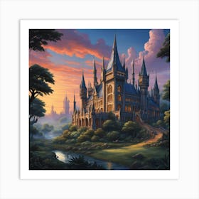 Castle At Sunset Art Print