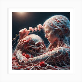 Woman With A Skull Art Print