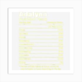 Adalynn Nutrition Personalized Name Funny Art Print