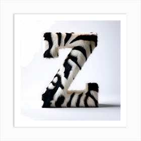 Zebra Letter Z Art Print