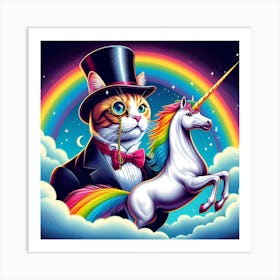 Cat And Unicorn 1 Art Print