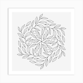 Leaf Mandala 09 Art Print