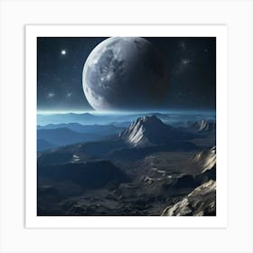 Moon In Space Art Print