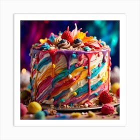 Colorful Cake With Icing Art Print