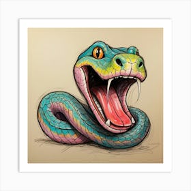 Snake Drawing 3 Art Print