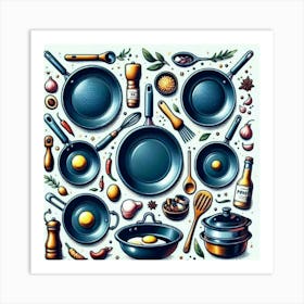 Illustration Of Cooking Utensils Poster