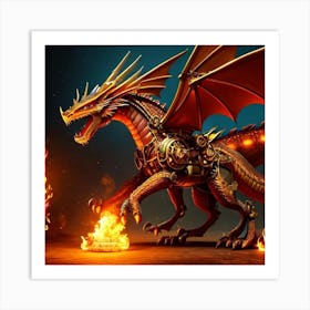 Steampunk Dragon 1 Art Print