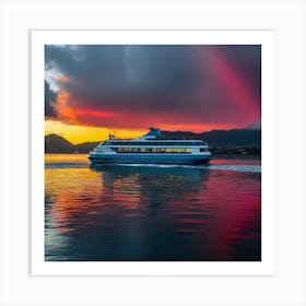 Sunset On A Cruise Ship 12 Art Print