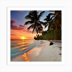 Tropical Beach Panorasma Art Print