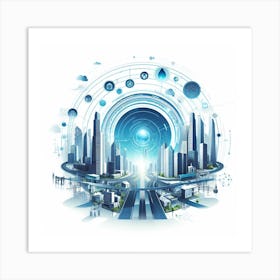 Futuristic Cityscape 4 Art Print