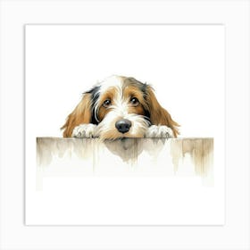 Dog On A Wall Art Print