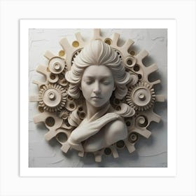 Woman With Gears 1 Art Print