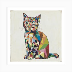 Geometric Kitten Art Print