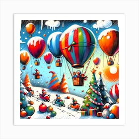 Super Kids Creativity:Christmas Hot Air Balloons Art Print