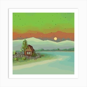 House Ocean Sea Beach Seaside Architecture Vacation Travel Adventure Island Nature Landscape Art Print