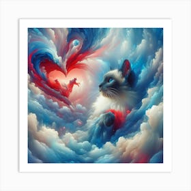 Cat In The Clouds 8 Art Print