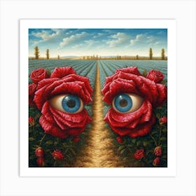 Eyes Of Roses Art Print