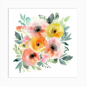 Watercolor Flowers 51 Art Print