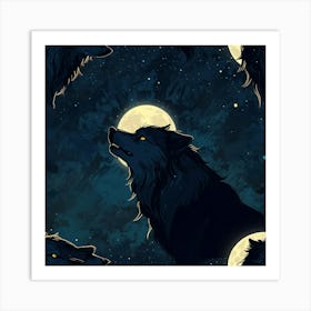 Howling Wolf Art Print 1 Art Print