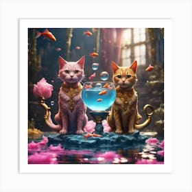 cosmic cats Art Print