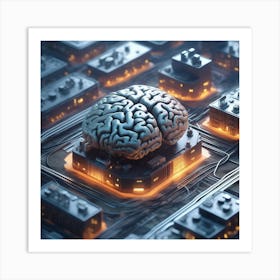 Brain On A City 3 Art Print