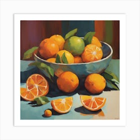 Oranges In A Bowl 1 Art Print