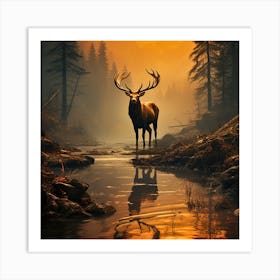 Deer In The Forest Art Print