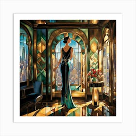 art deco morning Art Print