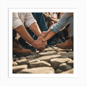 Couple Holding Hands Art Print