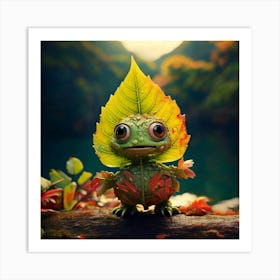 Firefly Quirky Leaf Creature In A Vibrant Fantasy 42053 (2) Art Print