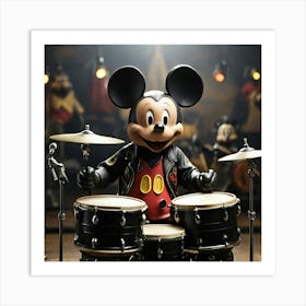 Mickey Mouse Drums Art Print