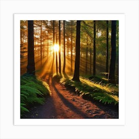 Sunrise In The Forest 15 Art Print