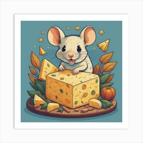 Mouse With Cheese Art Print