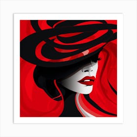 Woman In A Red Hat 4 Art Print