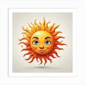 Cartoon Sun Art Print