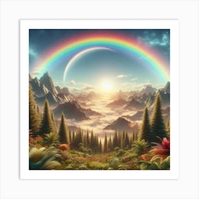 Rainbow Over The Mountains Art Print