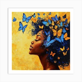 Butterflies In The Hair Art Print