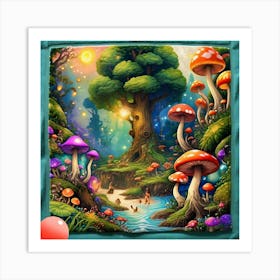 Towel design Enchanted forest Art Print