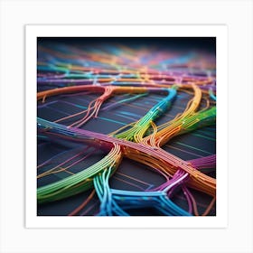 Colorful Network Of Wires 1 Art Print