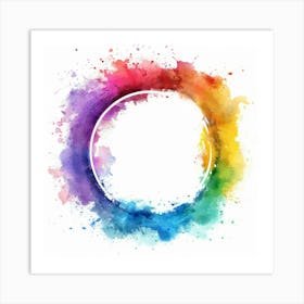 Rainbow Watercolor Splatter Art Print